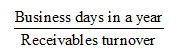 Number of Days' Sales in Average Receivables