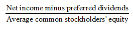 Rate of return on common stock equity